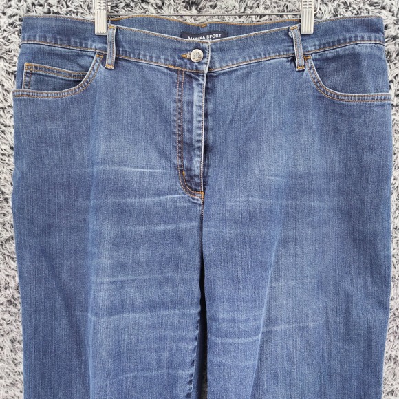 Marina Sport Women Straight Classic Minimalist Jeans 29 US 20 Blue Medium Wash - Picture 10 of 16